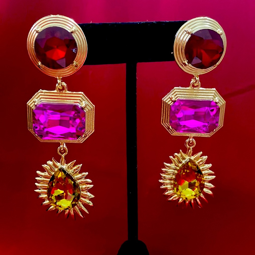 Color Jeweled Earrings